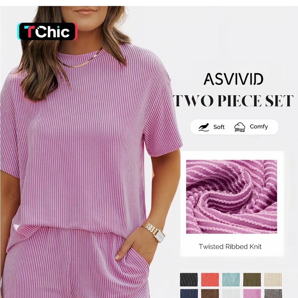 Lot of Colorful Ribbed Knit Loungewear Sets - Picture 10 of 14
